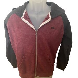 Quiksilver Maroon Zippered Jacket Kids L Large